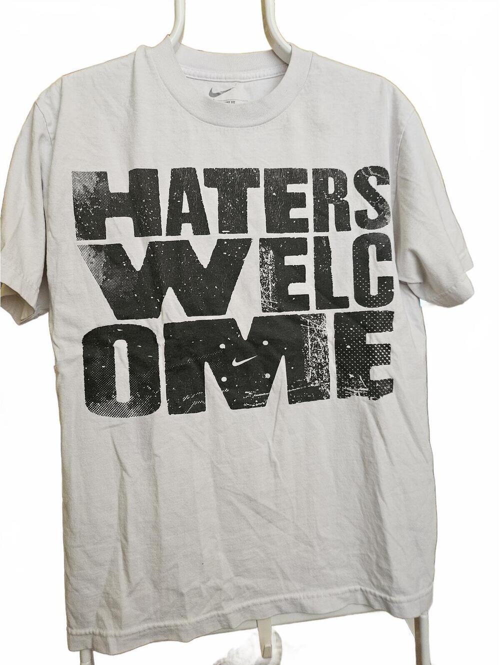 Nike "Haters Welcome" Tshirt-Sz M - White - EUC